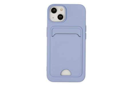 Newface iPhone 14 Plus Kılıf Kelvin Kartvizitli Silikon - Lila