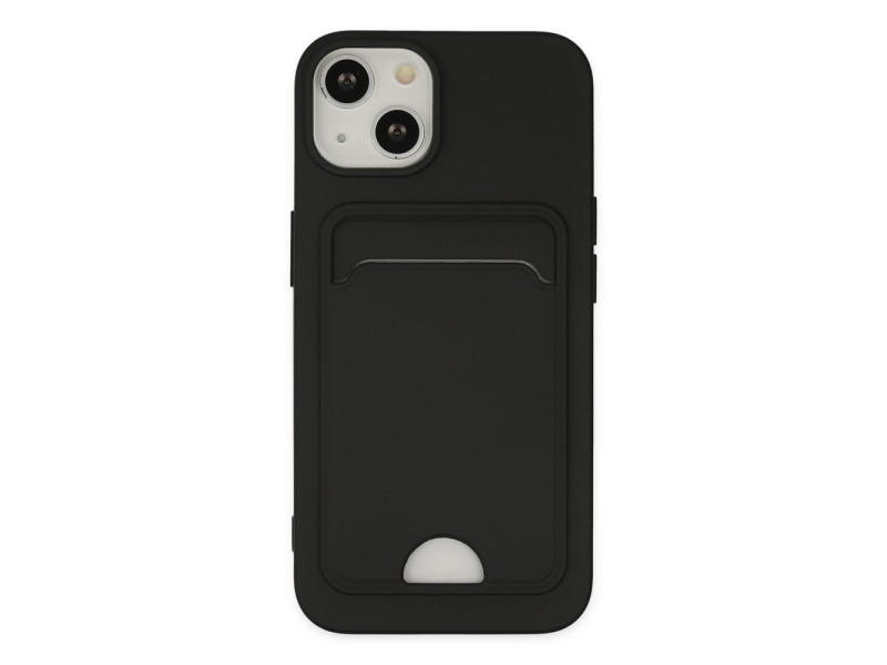 Newface iPhone 14 Plus Kılıf Kelvin Kartvizitli Silikon - Siyah