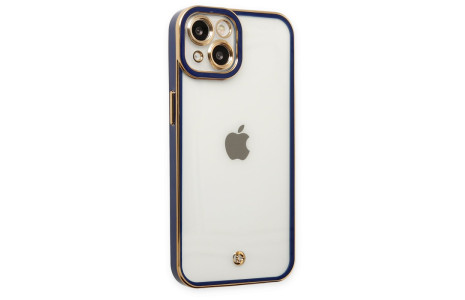 Newface iPhone 14 Plus Kılıf Liva Lens Silikon - Mavi