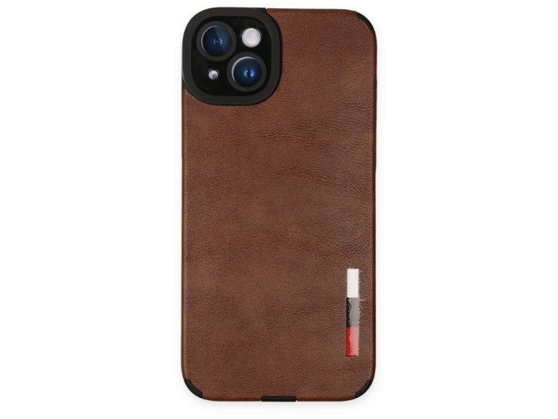 Newface iPhone 14 Plus Kılıf Loop Deri Silikon - Kahverengi