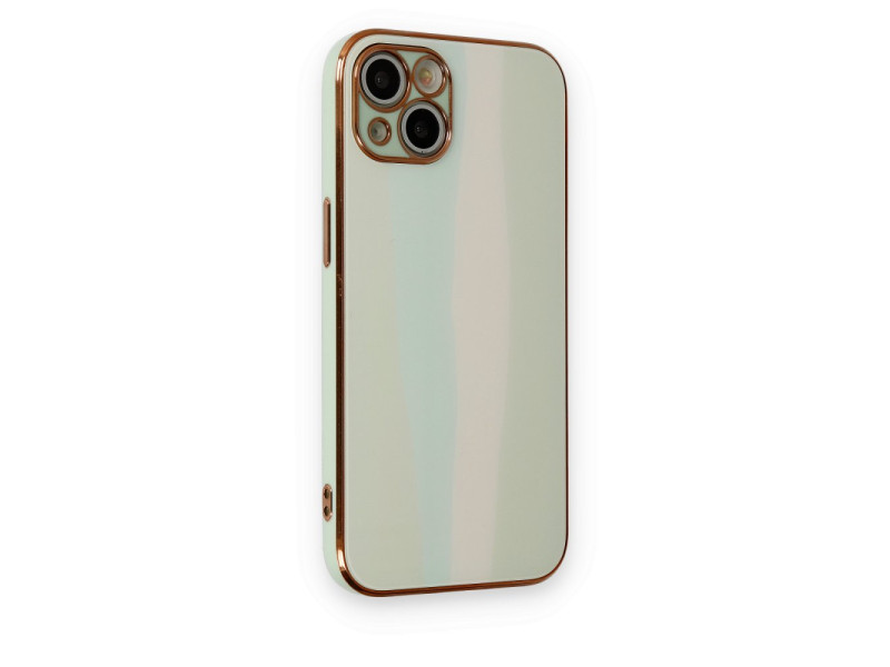 Newface iPhone 14 Plus Kılıf Luna Cam Kapak - Açık Yeşil