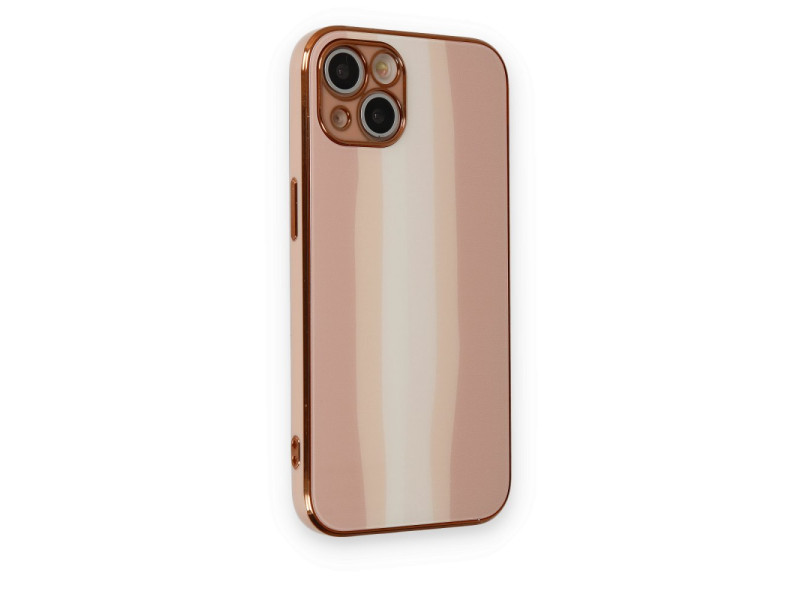 Newface iPhone 14 Plus Kılıf Luna Cam Kapak - Rose