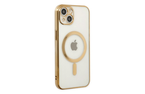 Newface iPhone 14 Plus Kılıf Magneticsafe Lazer Silikon - Gold