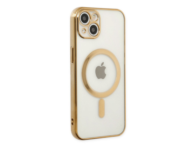 Newface iPhone 14 Plus Kılıf Magneticsafe Lazer Silikon - Gold