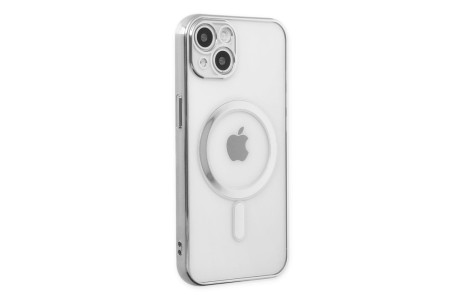 Newface iPhone 14 Plus Kılıf Magneticsafe Lazer Silikon - Gümüş