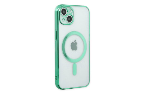 Newface iPhone 14 Plus Kılıf Magneticsafe Lazer Silikon - Haki Yeşil