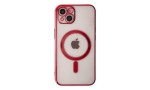 Newface iPhone 14 Plus Kılıf Magneticsafe Lazer Silikon - Kırmızı