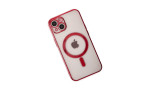 Newface iPhone 14 Plus Kılıf Magneticsafe Lazer Silikon - Kırmızı