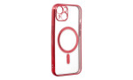 Newface iPhone 14 Plus Kılıf Magneticsafe Lazer Silikon - Kırmızı