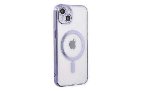 Newface iPhone 14 Plus Kılıf Magneticsafe Lazer Silikon - Mor