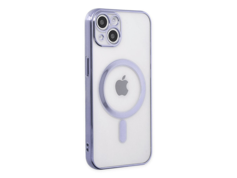 Newface iPhone 14 Plus Kılıf Magneticsafe Lazer Silikon - Mor