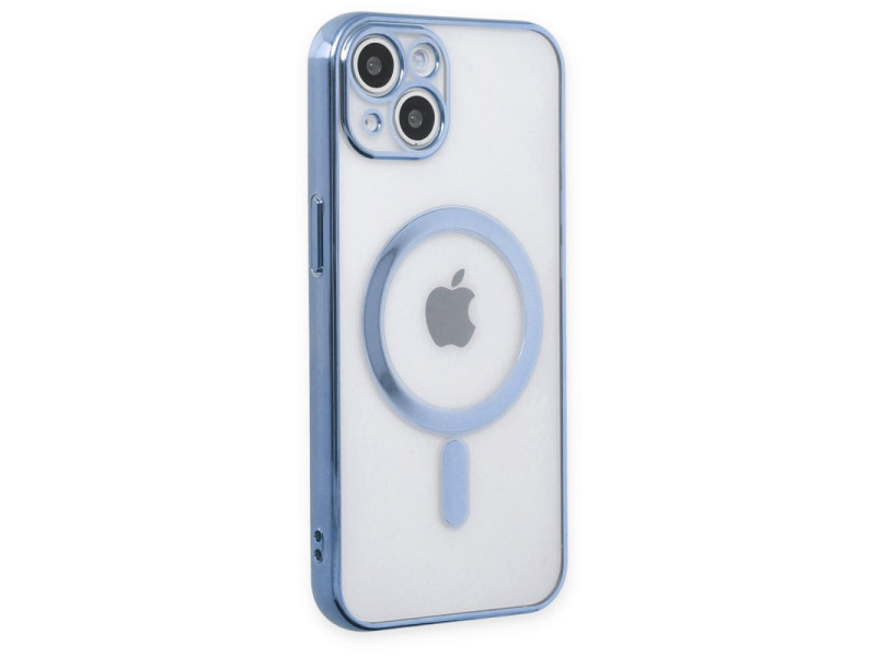 Newface iPhone 14 Plus Kılıf Magneticsafe Lazer Silikon - Sierra Blue