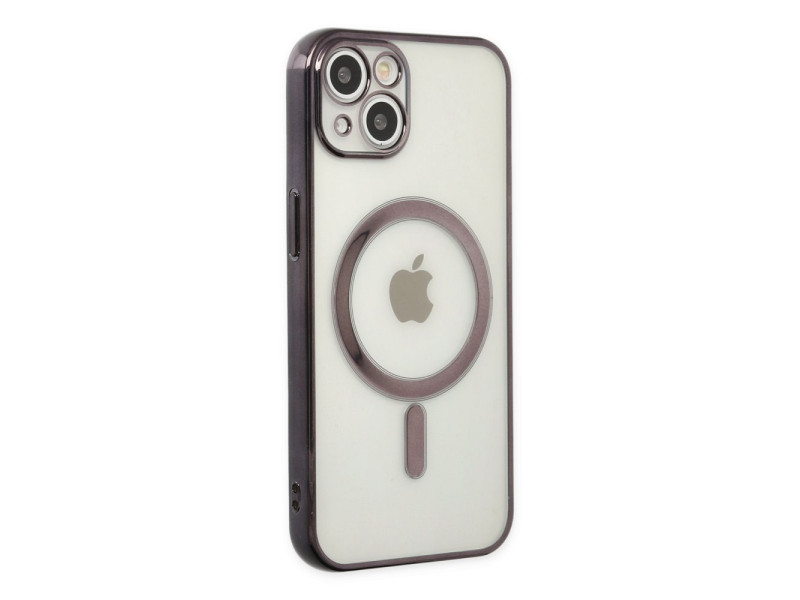 Newface iPhone 14 Plus Kılıf Magneticsafe Lazer Silikon - Siyah