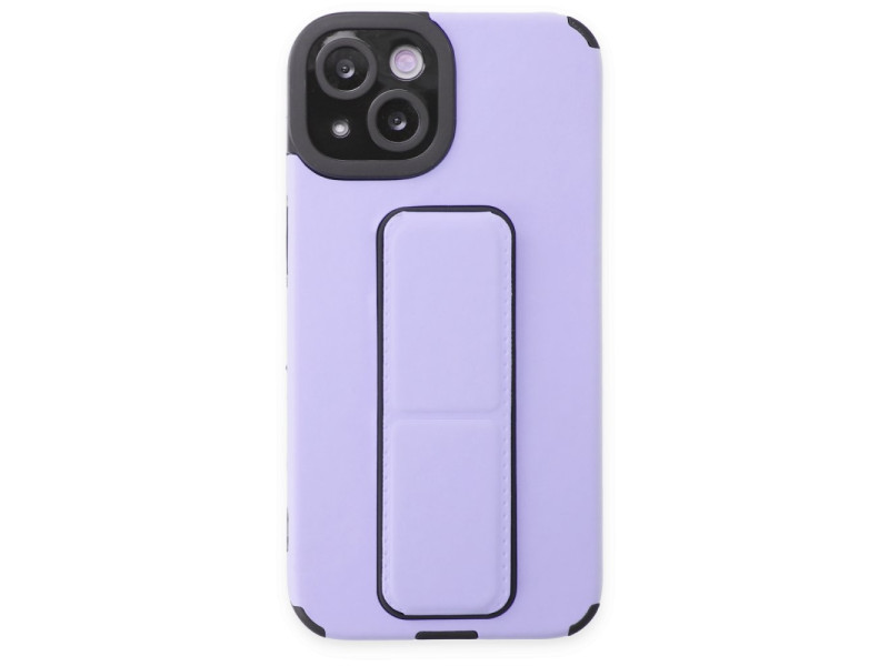 Newface iPhone 14 Plus Kılıf Mega Standlı Silikon - Lila