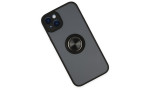 Newface iPhone 14 Plus Kılıf Montreal Yüzüklü Silikon Kapak - Siyah