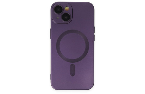 Newface iPhone 14 Plus Kılıf Moshi Lens Magneticsafe Silikon - Mor