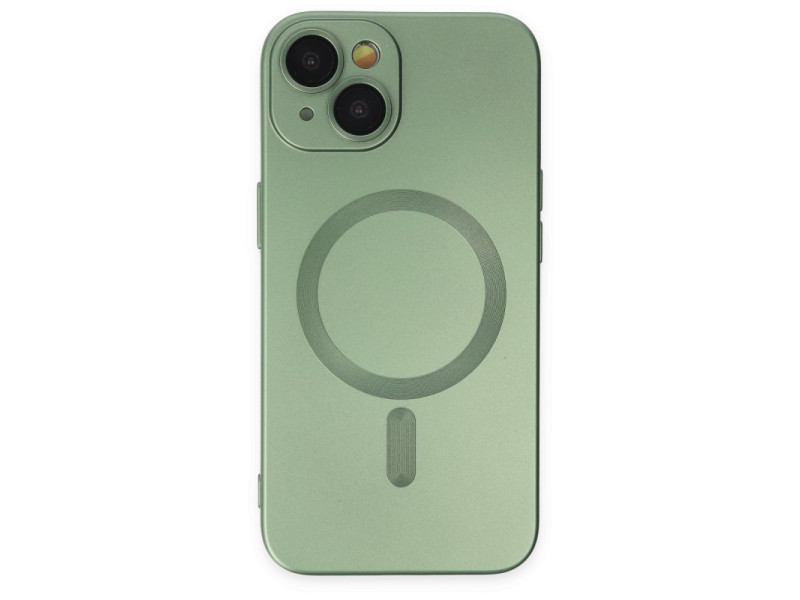 Newface iPhone 14 Plus Kılıf Moshi Lens Magneticsafe Silikon - Yeşil