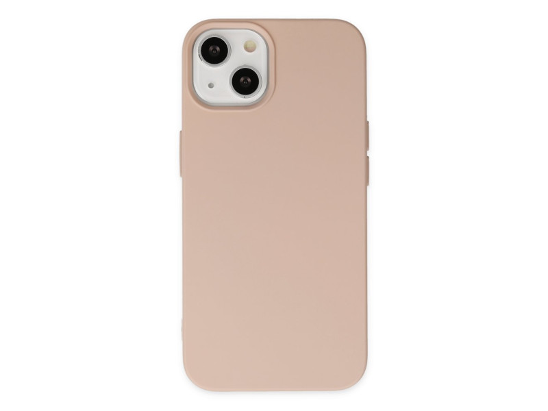 Newface iPhone 14 Plus Kılıf Nano içi Kadife Silikon - Pudra