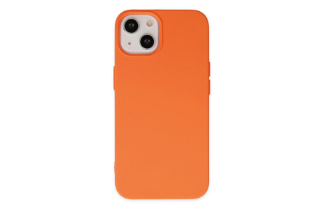 Newface iPhone 14 Plus Kılıf Nano içi Kadife Silikon - Turuncu