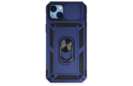 Newface iPhone 14 Plus Kılıf Pars Lens Yüzüklü Silikon - Lacivert