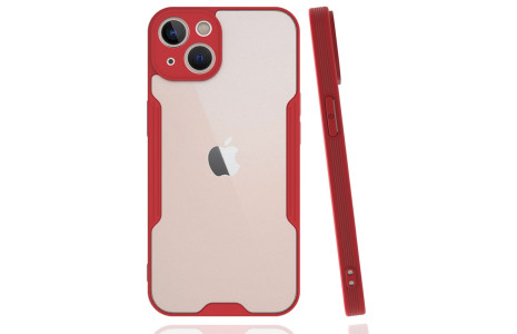 Newface iPhone 14 Plus Kılıf Platin Silikon - Kırmızı