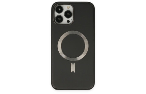 Newface iPhone 14 Pro Kılıf Coco Deri Magneticsafe Silikon - Siyah