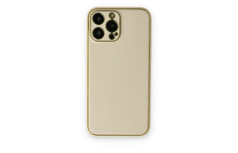 Newface iPhone 14 Pro Kılıf Coco Deri Silikon Kapak - Gold