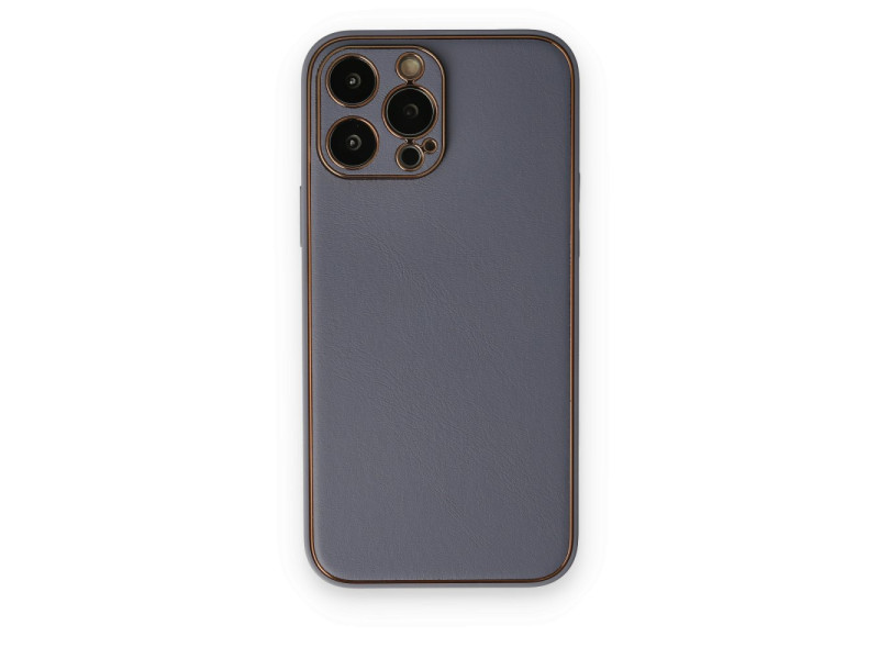 Newface iPhone 14 Pro Kılıf Coco Deri Silikon Kapak - Gri