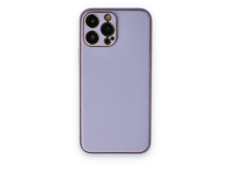Newface iPhone 14 Pro Kılıf Coco Deri Silikon Kapak - Lila