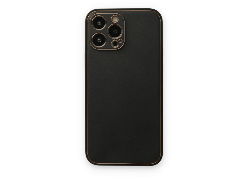 Newface iPhone 14 Pro Kılıf Coco Deri Silikon Kapak - Siyah