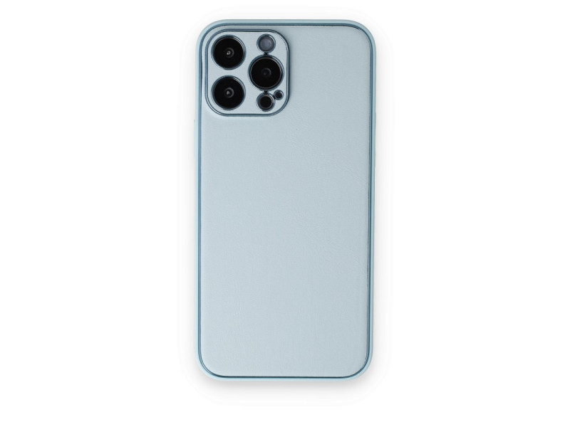 Newface iPhone 14 Pro Kılıf Coco Deri Silikon Kapak - Sky Blue