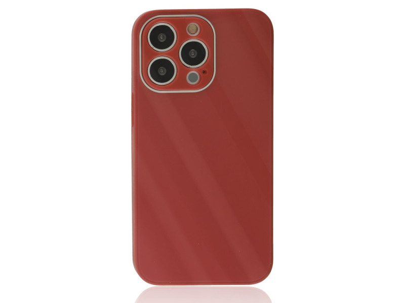 Newface iPhone 14 Pro Kılıf Glass Kapak - Bordo