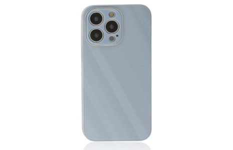 Newface iPhone 14 Pro Kılıf Glass Kapak - Sky Blue