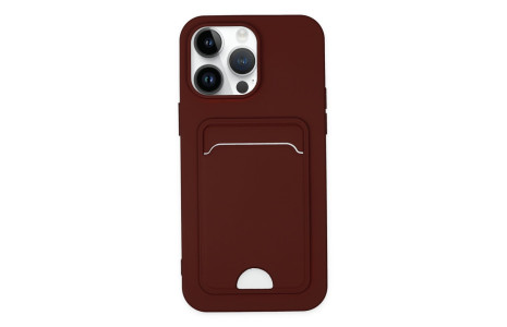 Newface iPhone 14 Pro Kılıf Kelvin Kartvizitli Silikon - Bordo