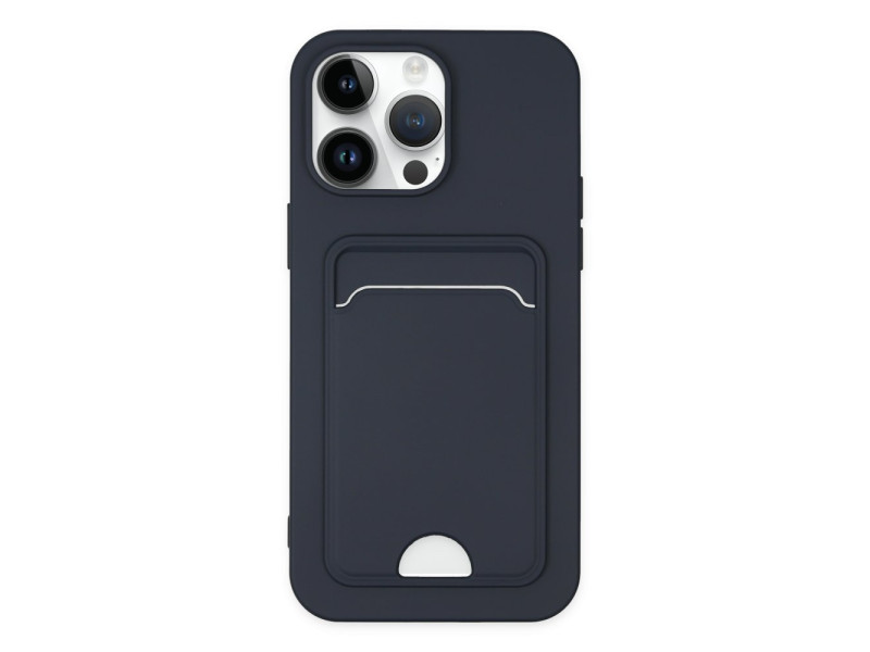 Newface iPhone 14 Pro Kılıf Kelvin Kartvizitli Silikon - Lacivert