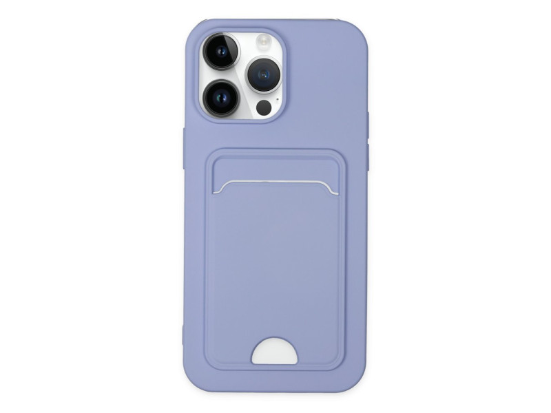 Newface iPhone 14 Pro Kılıf Kelvin Kartvizitli Silikon - Lila