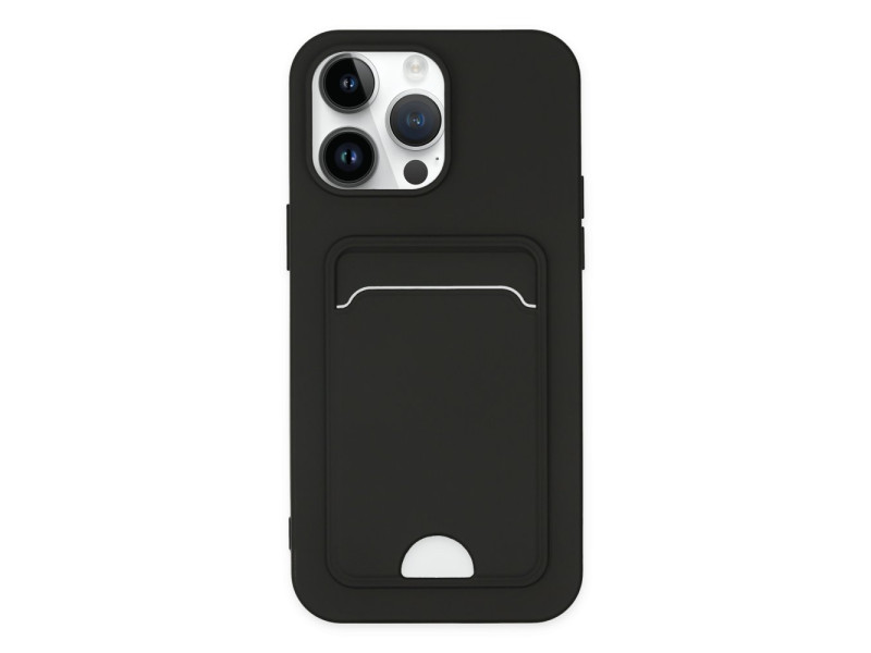 Newface iPhone 14 Pro Kılıf Kelvin Kartvizitli Silikon - Siyah