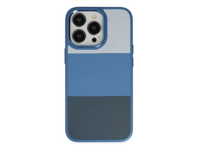 Newface iPhone 14 Pro Kılıf King Kapak - Açık Mavi-Lacivert