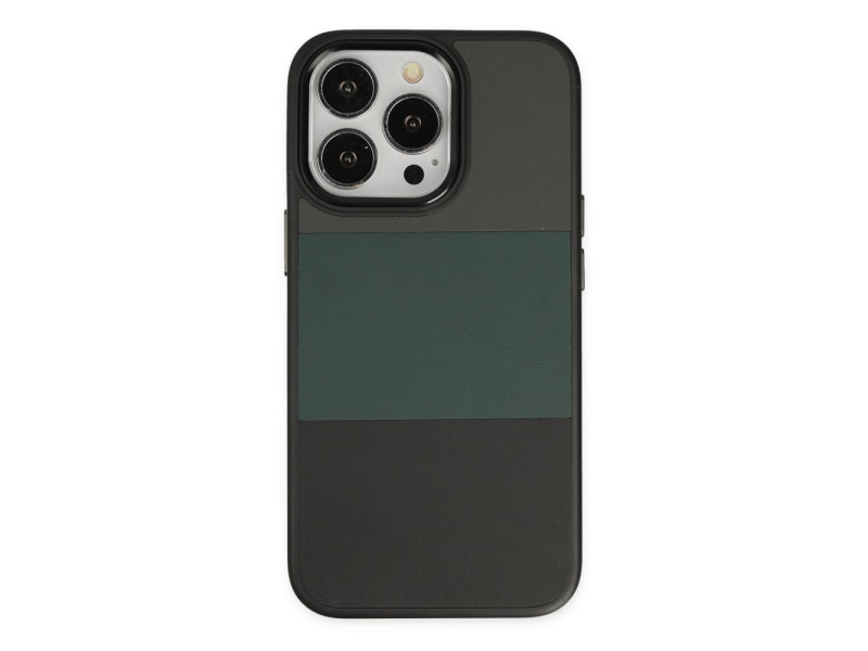 Newface iPhone 14 Pro Kılıf King Kapak - Gri-Siyah
