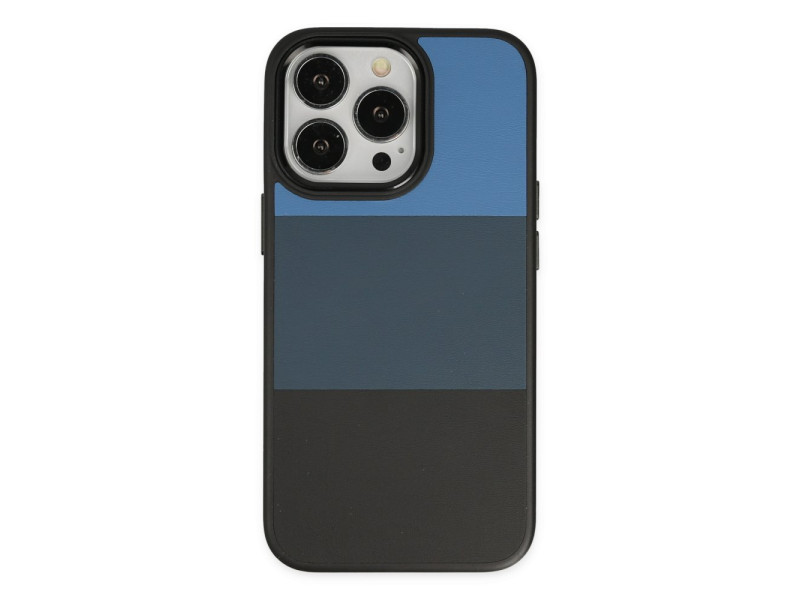 Newface iPhone 14 Pro Kılıf King Kapak - Mavi-Siyah