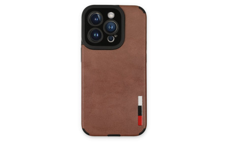 Newface iPhone 14 Pro Kılıf Loop Deri Silikon - Kahverengi