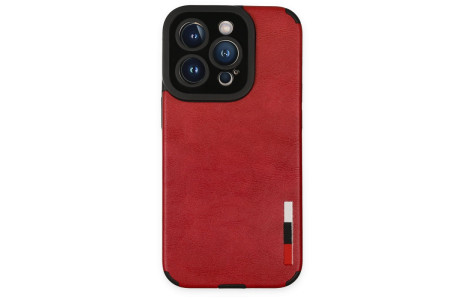 Newface iPhone 14 Pro Kılıf Loop Deri Silikon - Kırmızı