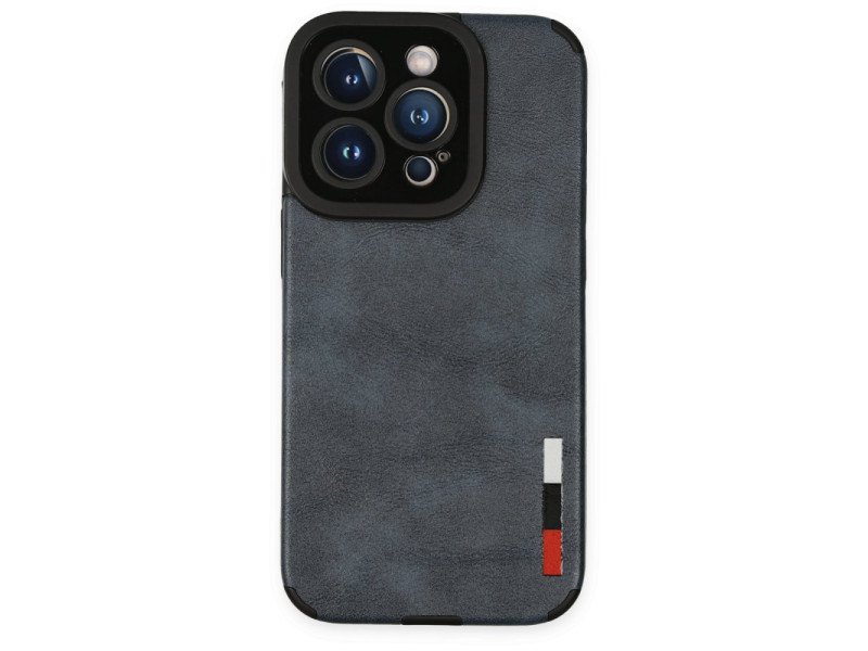 Newface iPhone 14 Pro Kılıf Loop Deri Silikon - Lacivert