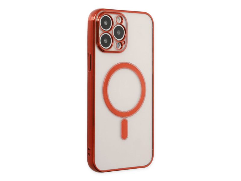 Newface iPhone 14 Pro Kılıf Magneticsafe Lazer Silikon - Kırmızı