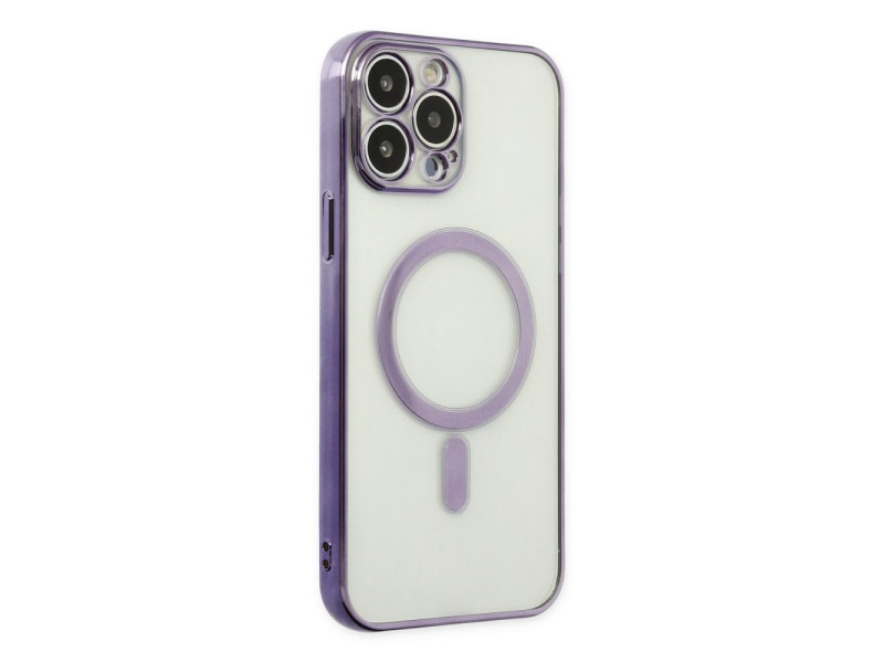 Newface iPhone 14 Pro Kılıf Magneticsafe Lazer Silikon - Mor