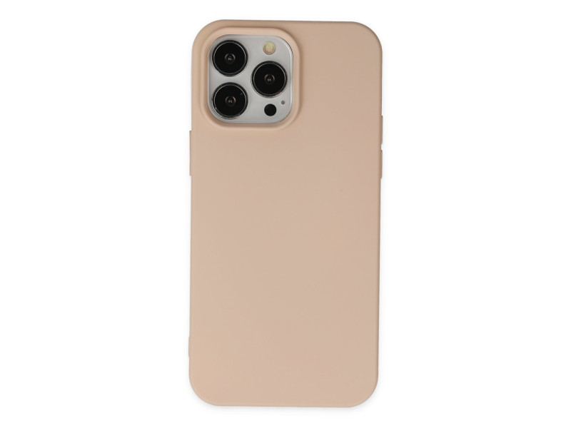 Newface iPhone 14 Pro Kılıf Nano içi Kadife Silikon - Pudra