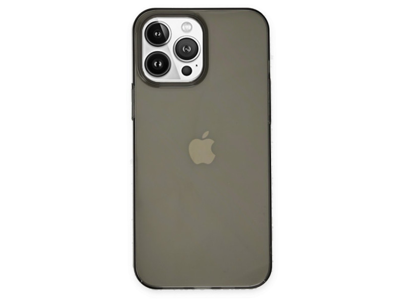 Newface iPhone 14 Pro Kılıf Pc Sert Şeffaf Kapak - Siyah