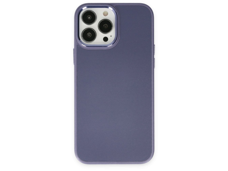 Newface iPhone 14 Pro Max Kılıf Asya Deri Silikon - Mor
