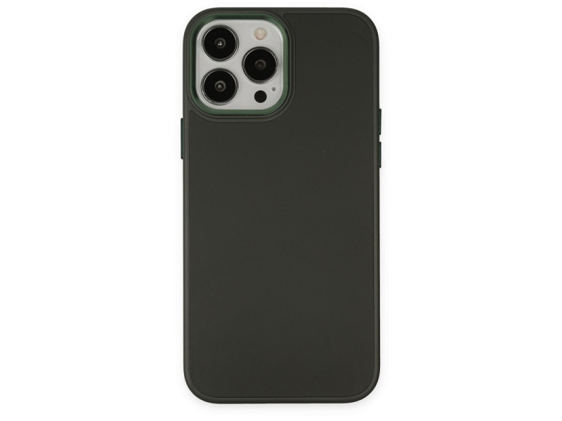 Newface iPhone 14 Pro Max Kılıf Asya Deri Silikon - Koyu Yeşil