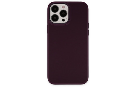 Newface iPhone 14 Pro Max Kılıf Asya Deri Silikon - Mürdüm